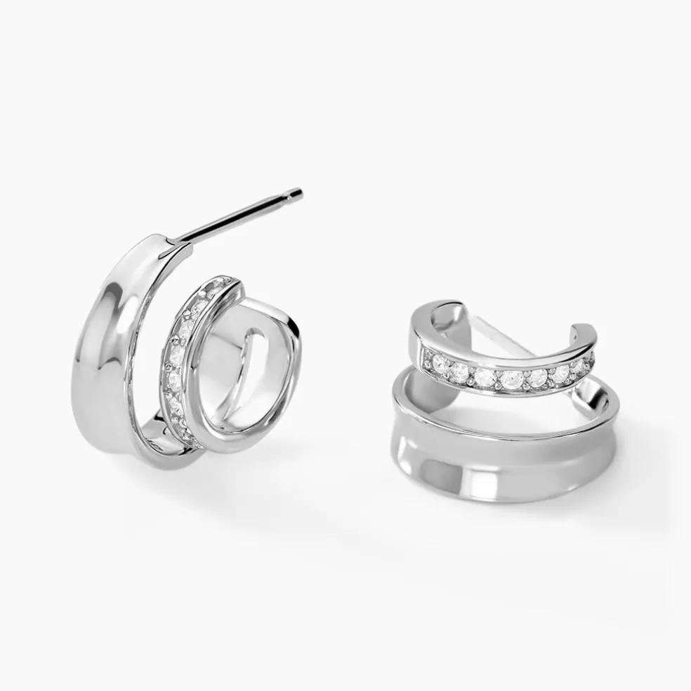 Créoles Soleïa Argent Blanc Oxyde De Zirconium