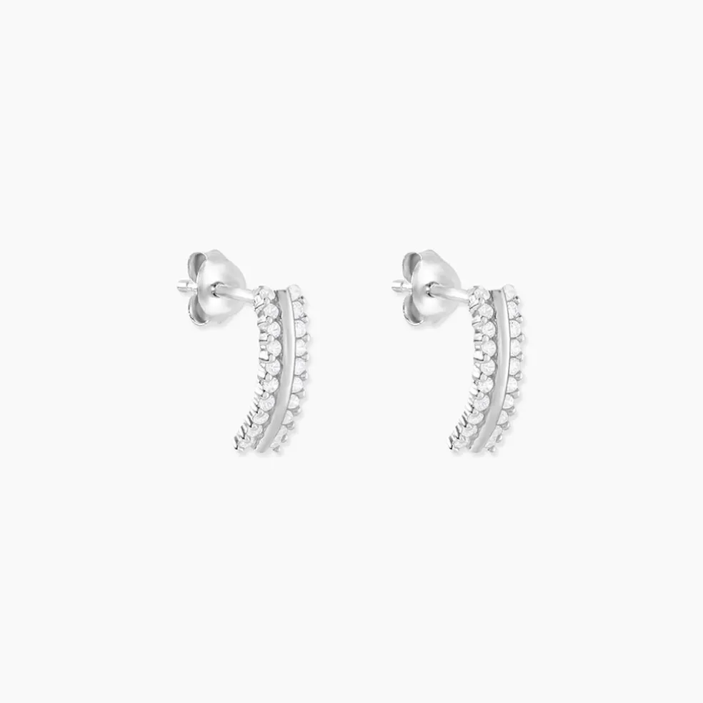 Créoles Sophie Rondes Argent Blanc Oxyde De Zirconium