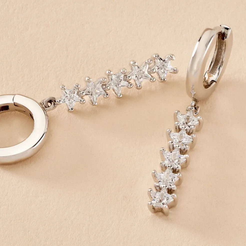 Créoles Teris Argent Blanc Oxyde De Zirconium