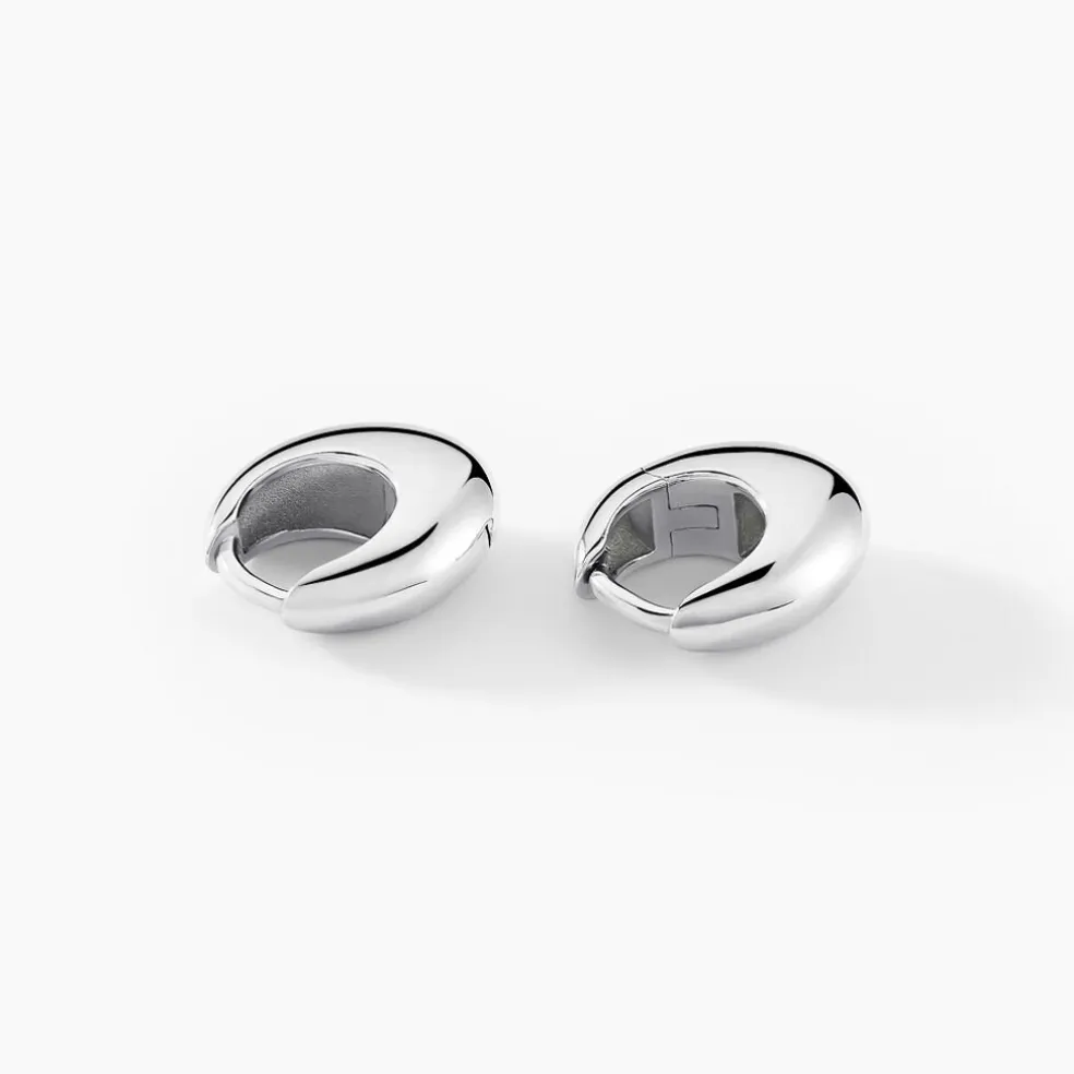 Créoles Two Argent Blanc