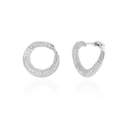 Créoles Uwe Argent Blanc Oxyde De Zirconium