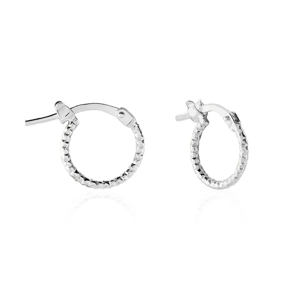 Créoles Valentine Argent Blanc