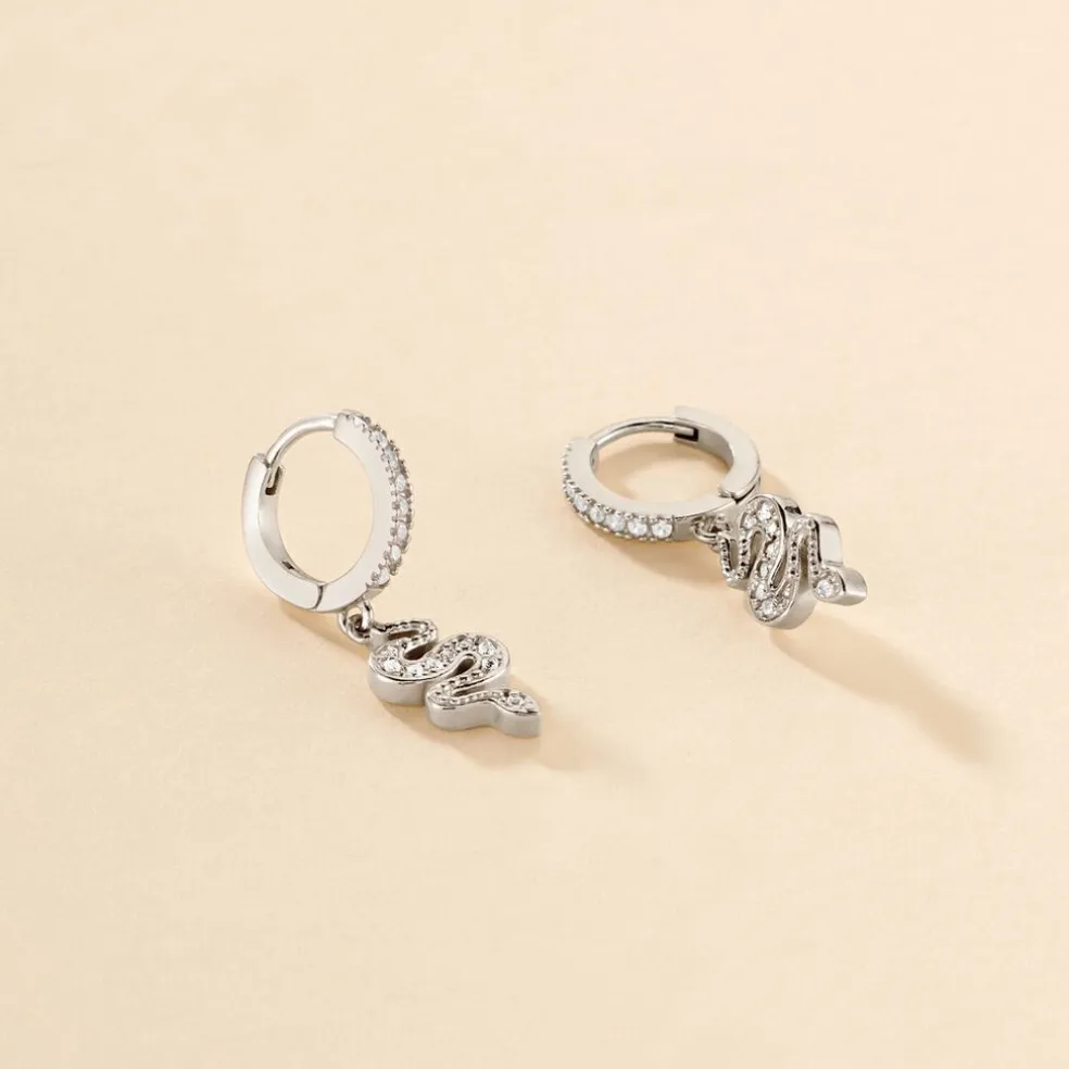 Créoles Ysee Argent Blanc Oxyde De Zirconium