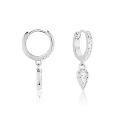 Créoles Ysee Argent Blanc Oxyde De Zirconium