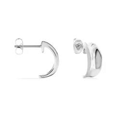 Demi Créoles Anne-christelleae Argent Blanc