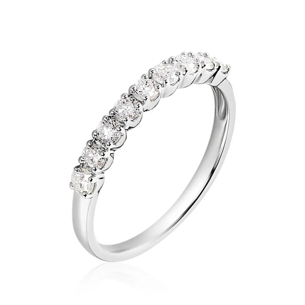 Demi-alliance Or Blanc Eloisa Diamant Synthetique