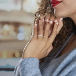 Demi-alliance Or Blanc  Eloisa Diamant Synthetique