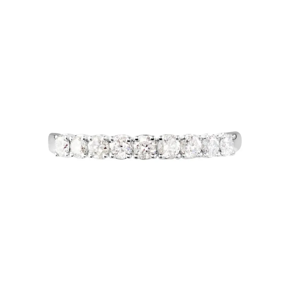 Demi-alliance Or Blanc Eloisa Diamant Synthetique