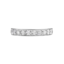 Demi-alliance Or Blanc  Valentine Diamant Synthetique