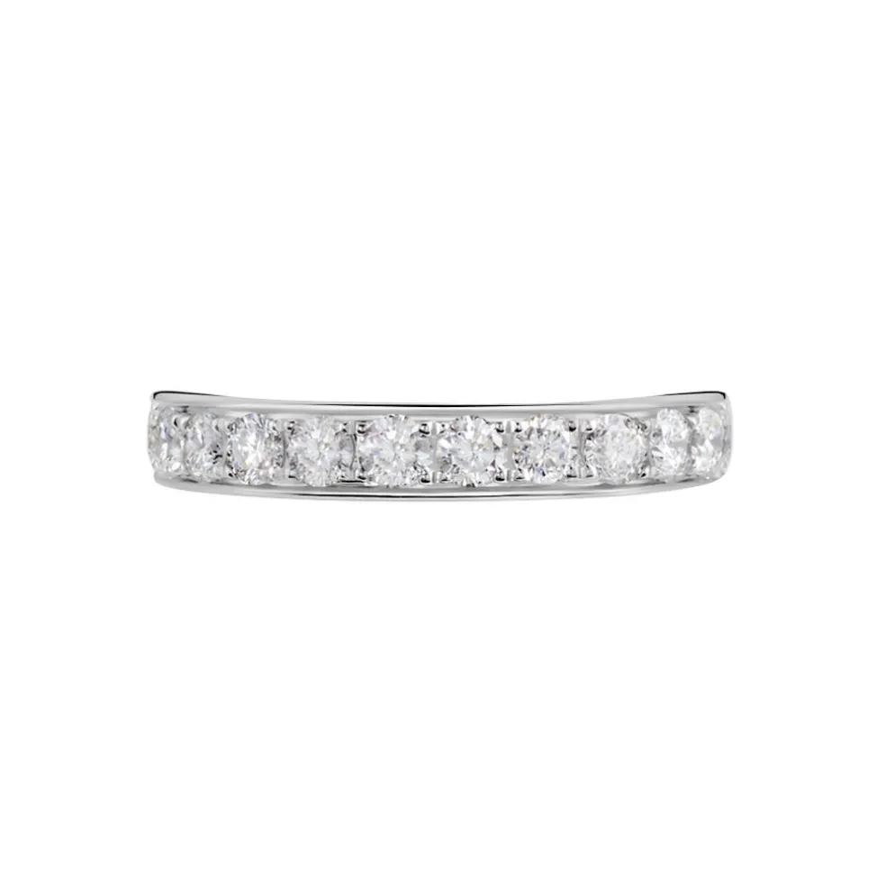 Demi-alliance Or Blanc Valentine Diamant Synthetique