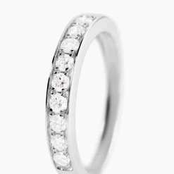 Demi-alliance Or Blanc Valentine Diamants Synthetique