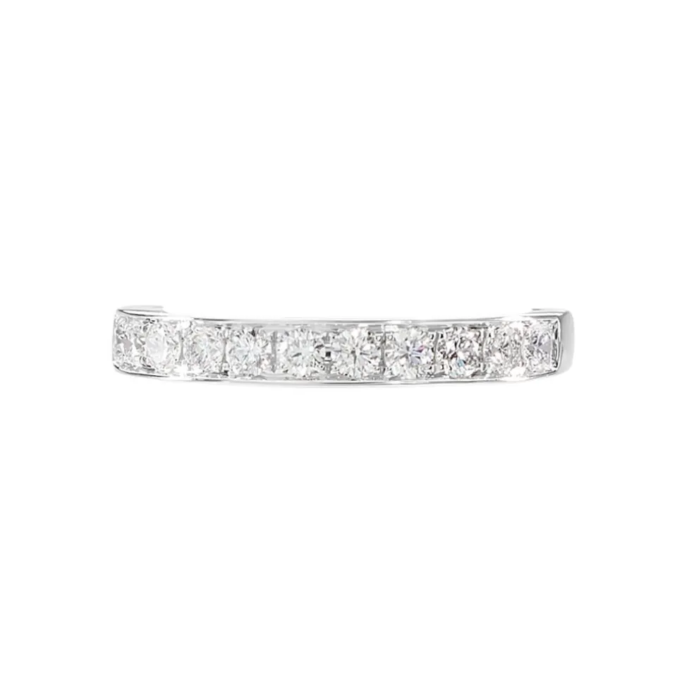 Demi-alliance Or Blanc Valentine Diamants Synthetique