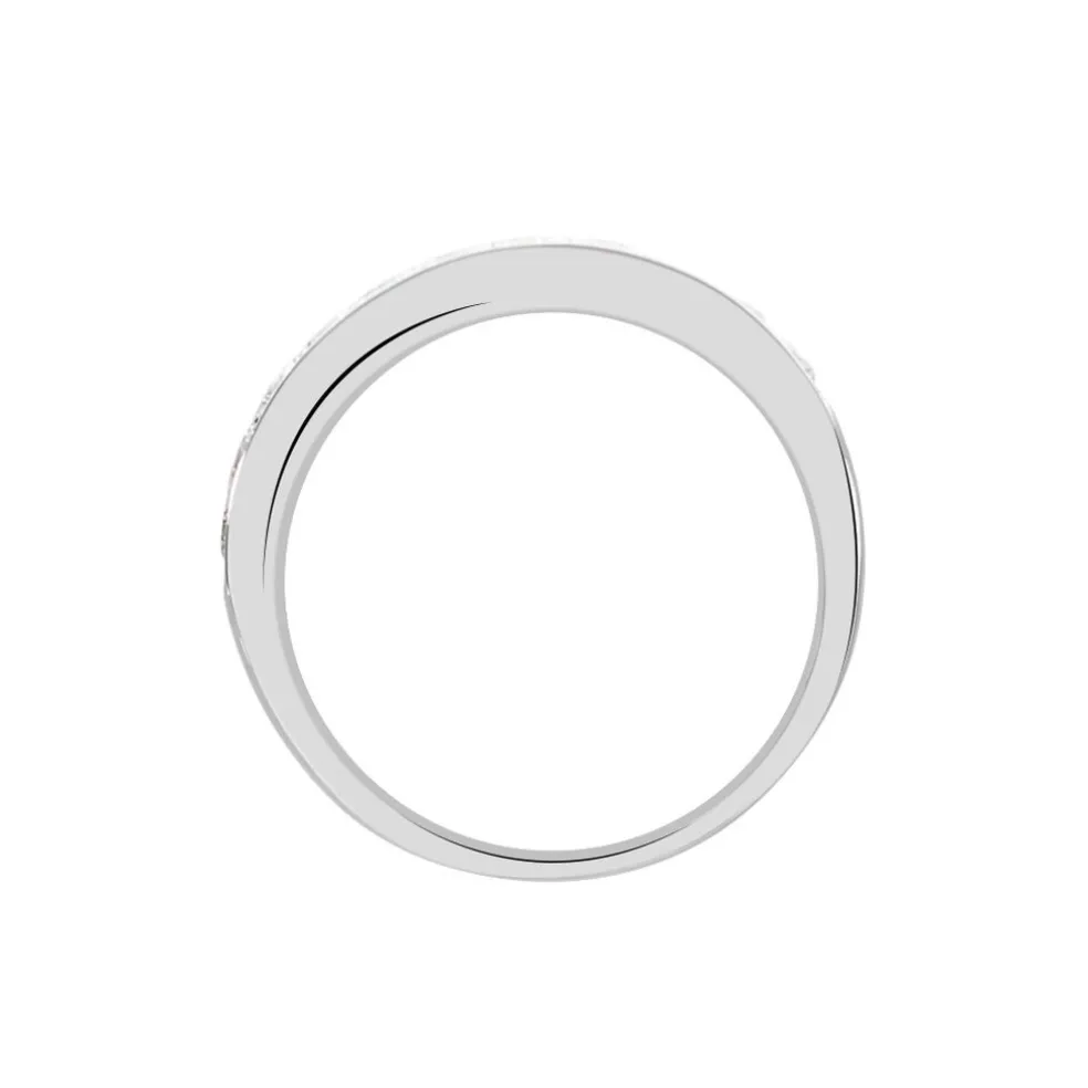 Demi-alliance Or Blanc Valentine Diamants Synthetique