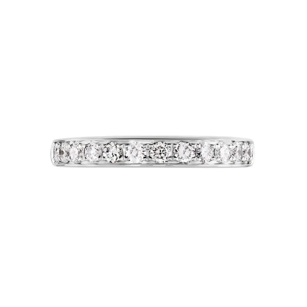 Demi-alliance Or Blanc Valentine Diamant Synthetique