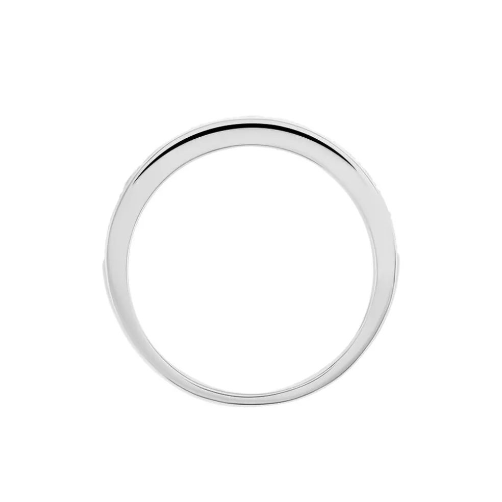 Demi-alliance Or Blanc Valentine Diamant Synthetique