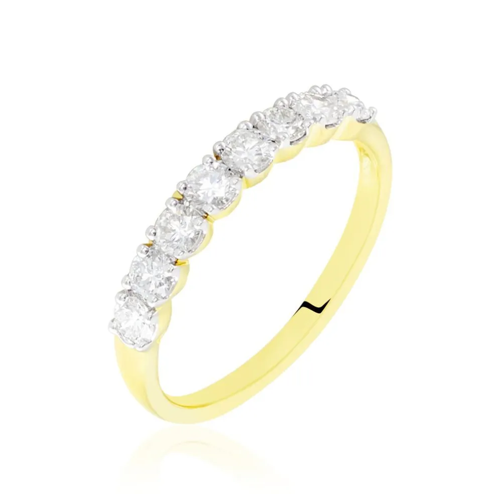 Demi-alliance Or Jaune Eloisa Diamant Synthetique