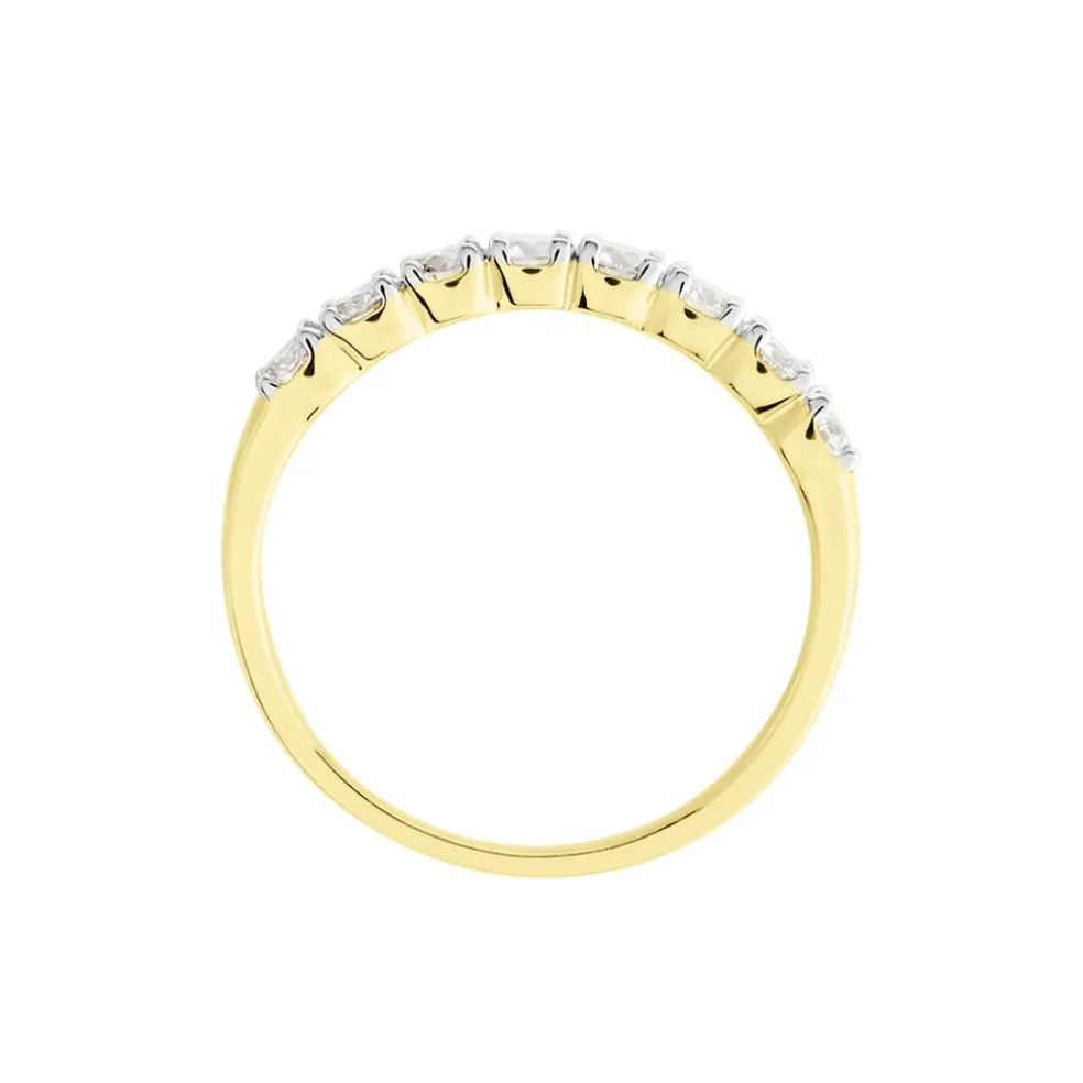 Demi-alliance Or Jaune Eloisa Diamant Synthetique