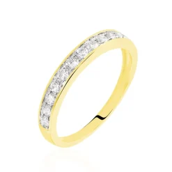 Demi-alliance Or Jaune Valentine Diamant Synthetique