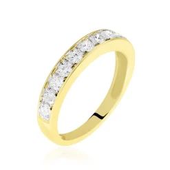 Demi-alliance Or Jaune Valentine Diamants Synthetique