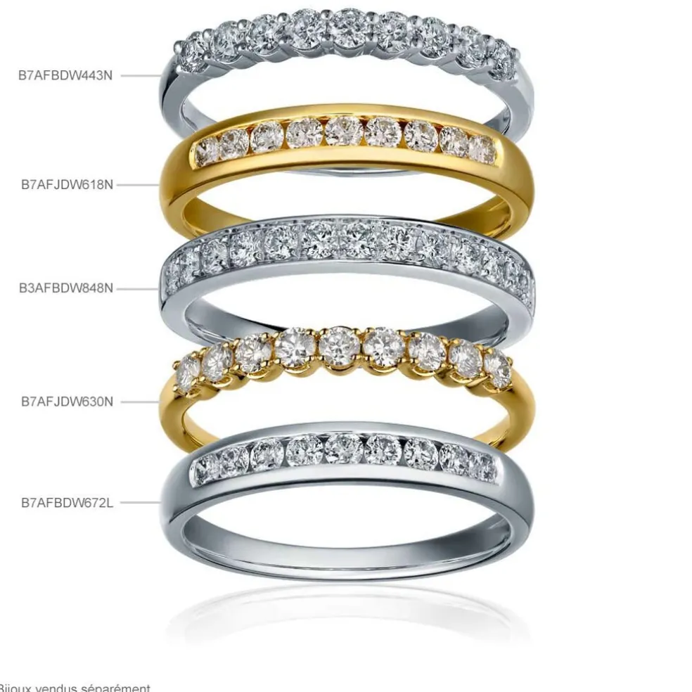 Demi-alliance Or Rose Rhea Diamants