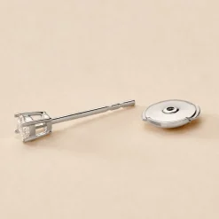Fermoir Boucle D'oreille Securite Or Blanc