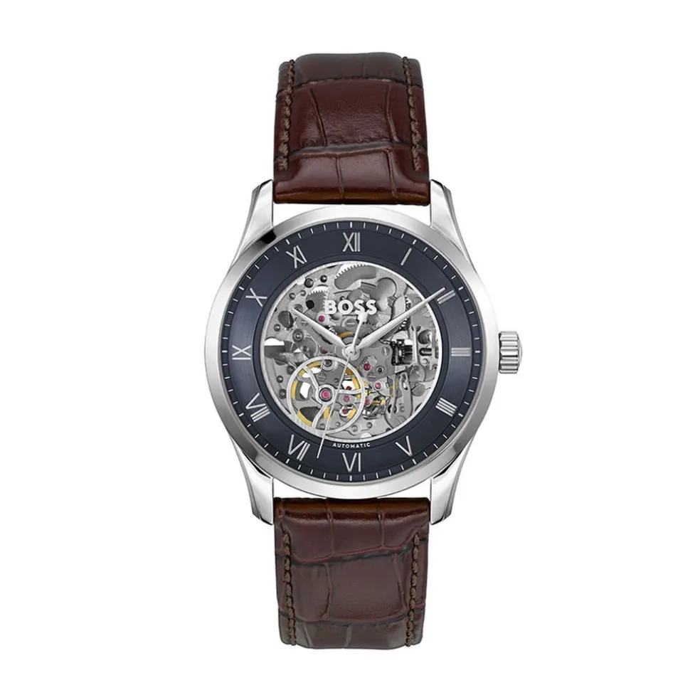 Montre Boss Principle Skeleton Bleu