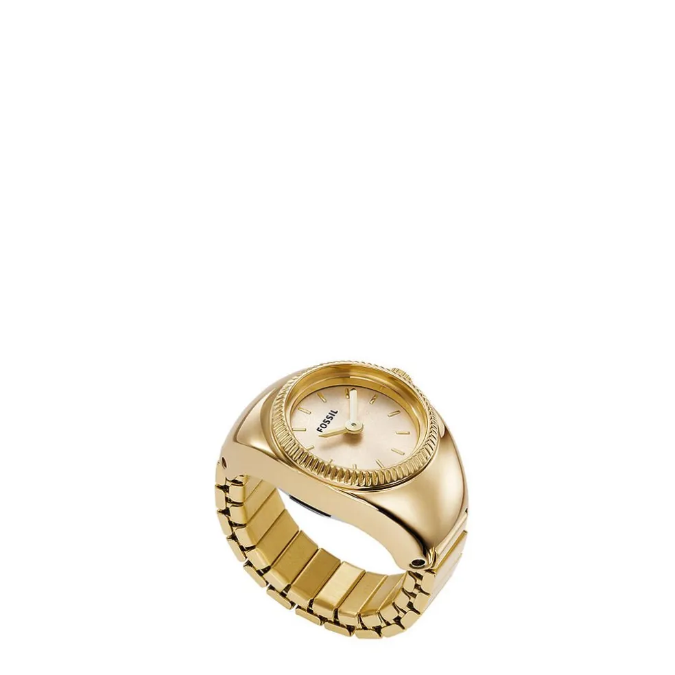 Montre Fossil Watch Ring Doré