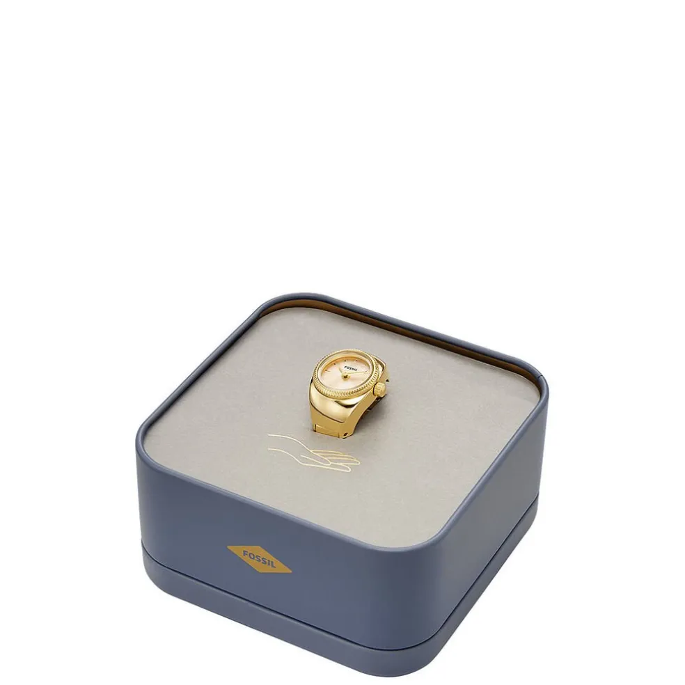 Montre Fossil Watch Ring Doré