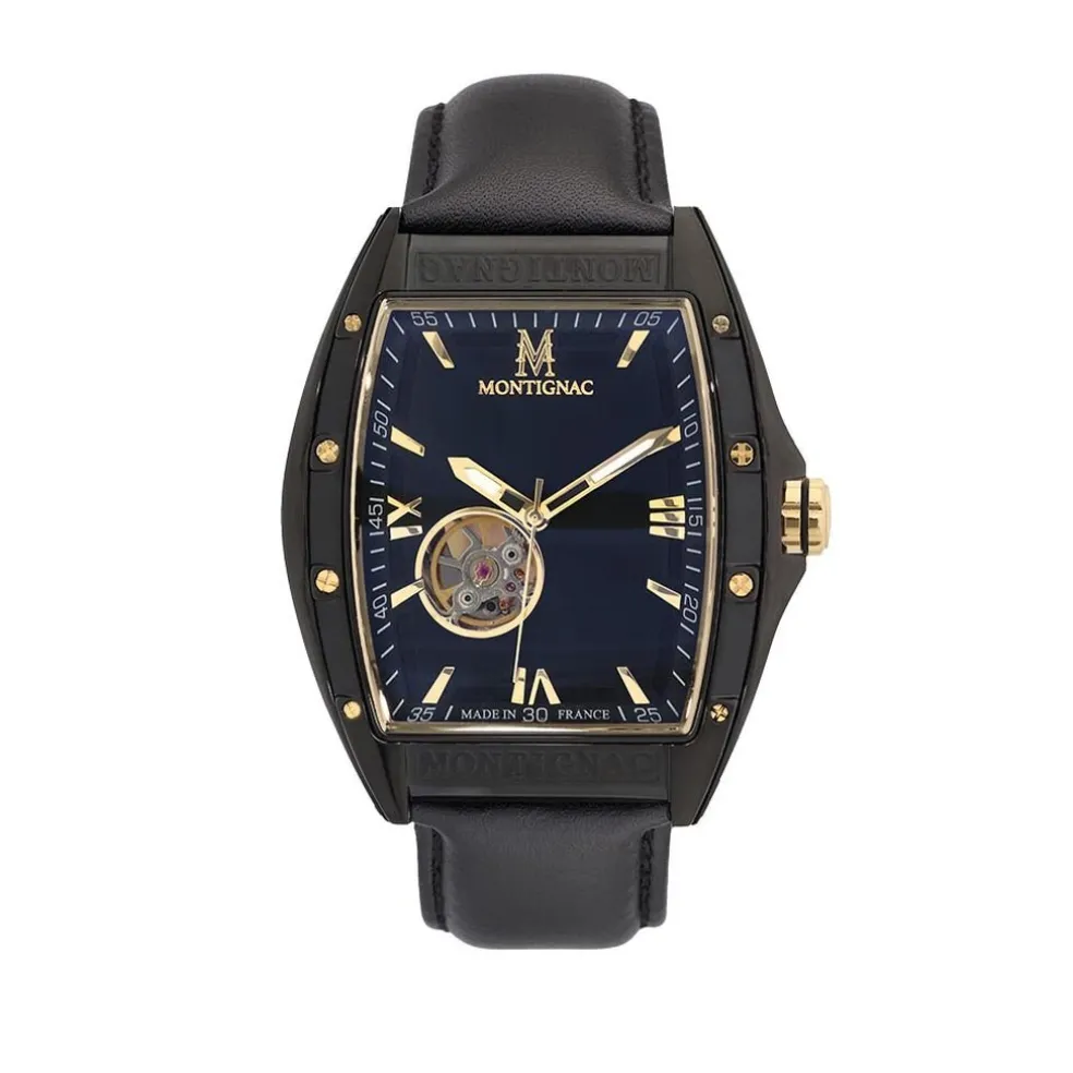 Montre Montignac Tonneau Automatique Noir