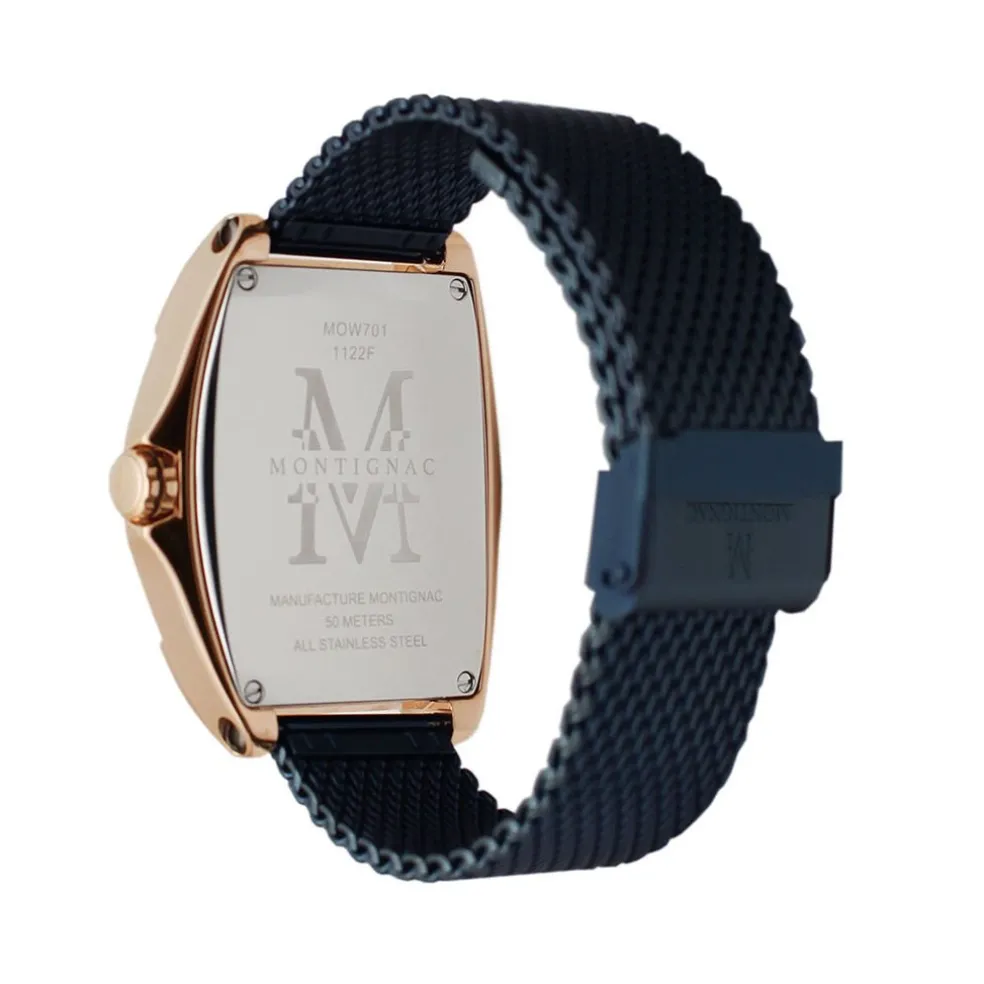 Montre Montignac Tonneau Bleu