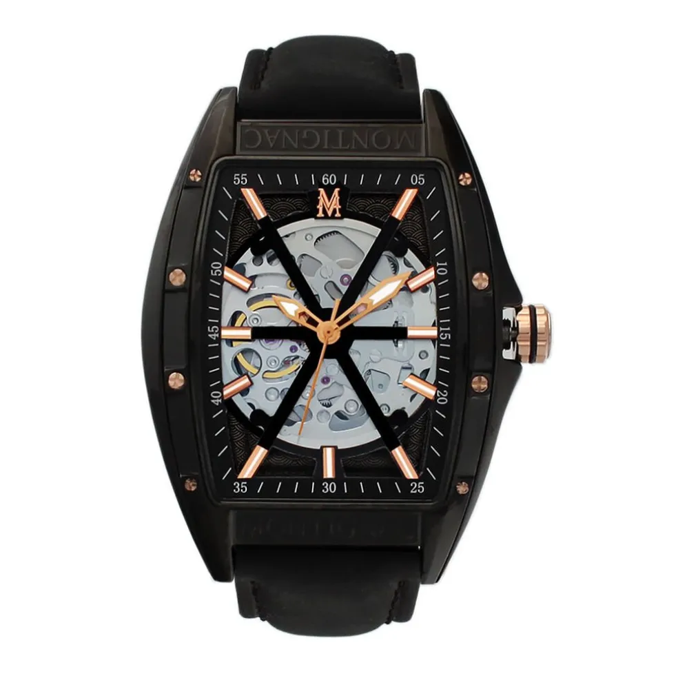 Montre Montignac Tonneau Automatiquev Noir