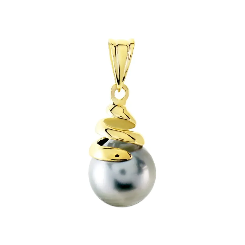 Pendentif Acme Or Jaune Perle De Culture De Tahiti