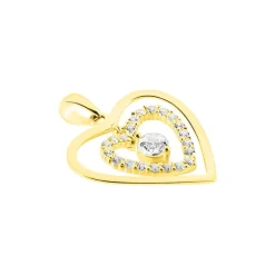 Pendentif Ademe Or Jaune Oxyde De Zirconium