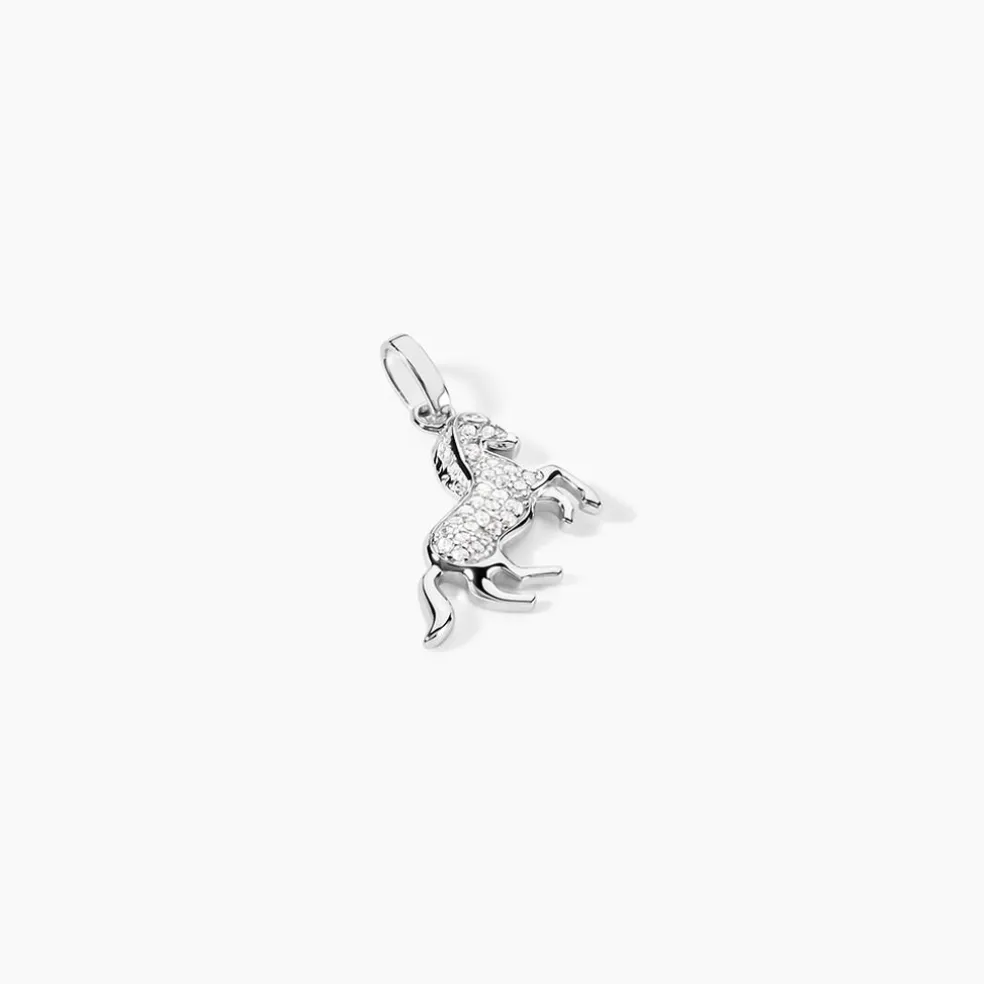 Pendentif Amelot Argent Blanc Oxyde De Zirconium
