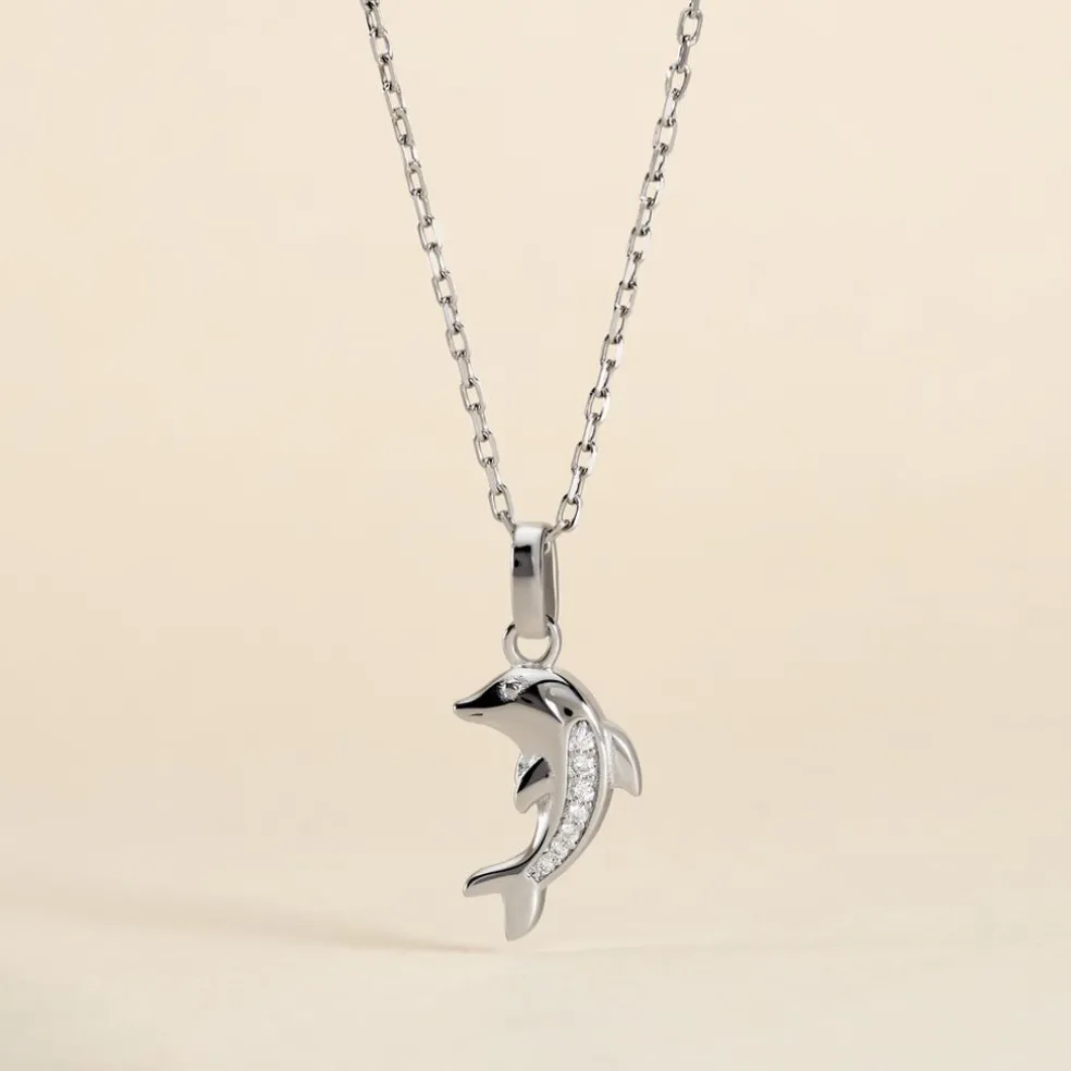 Pendentif Amelot Argent Blanc Oxyde De Zirconium