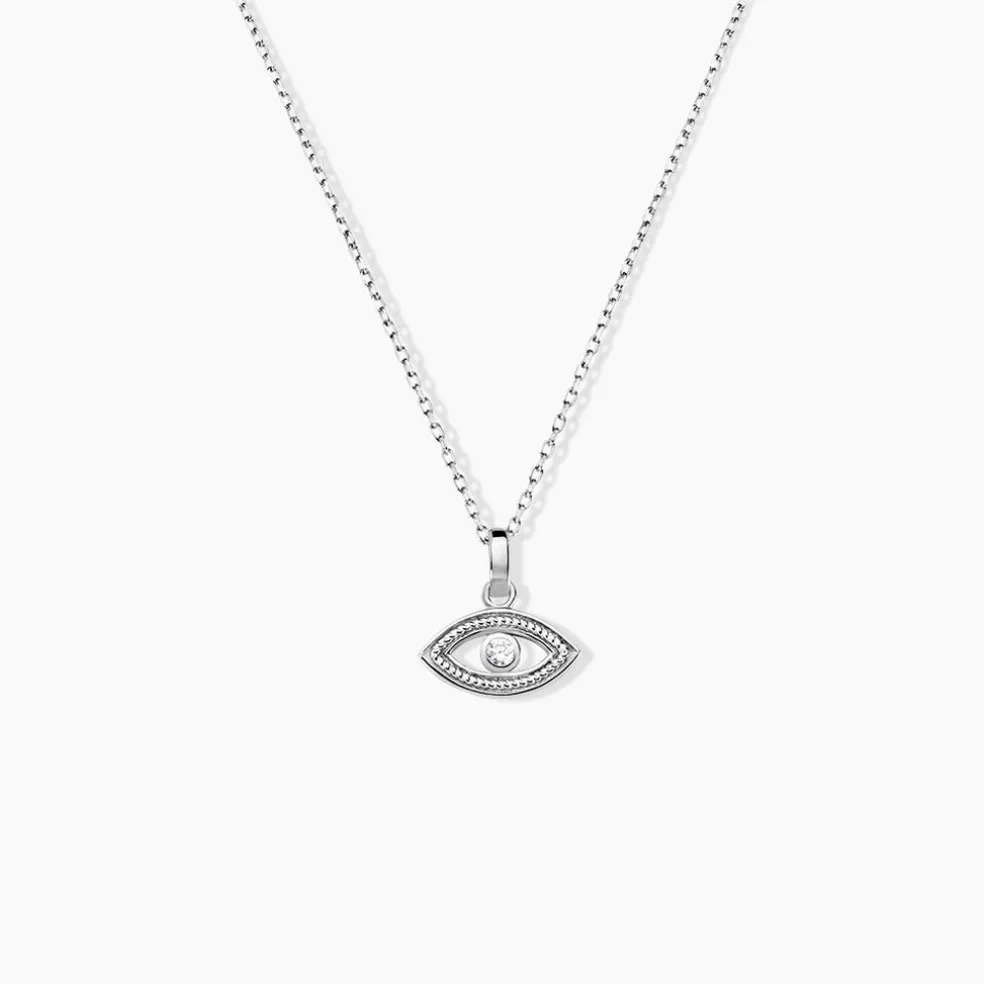 Pendentif Amelot Argent Blanc Oxyde De Zirconium