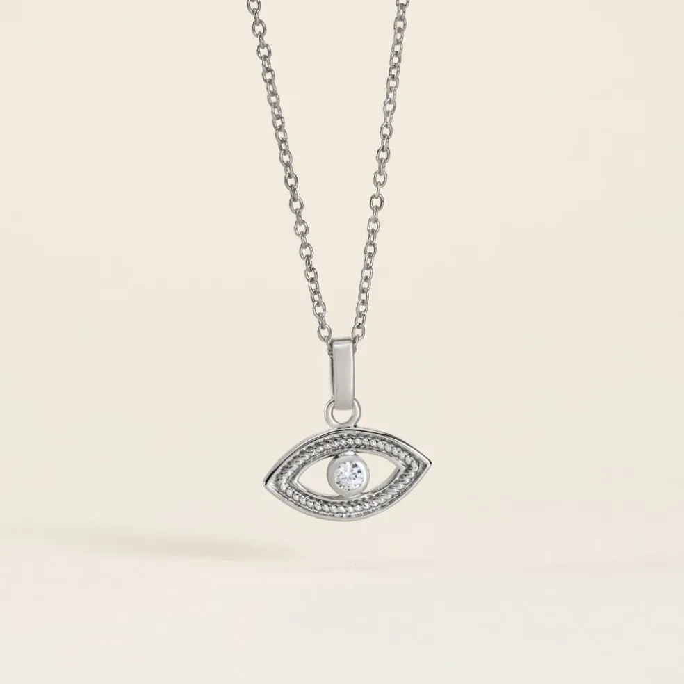 Pendentif Amelot Argent Blanc Oxyde De Zirconium