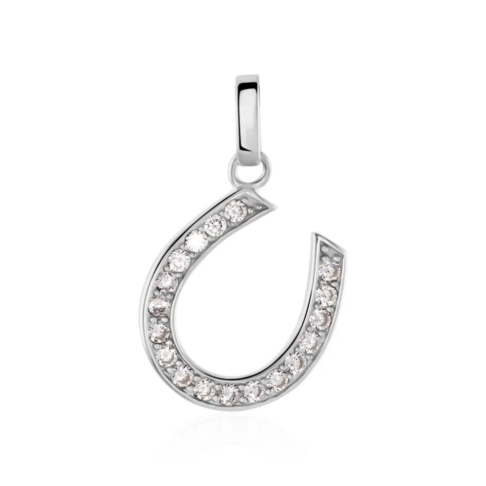 Pendentif Amelot Argent Blanc Oxyde De Zirconium