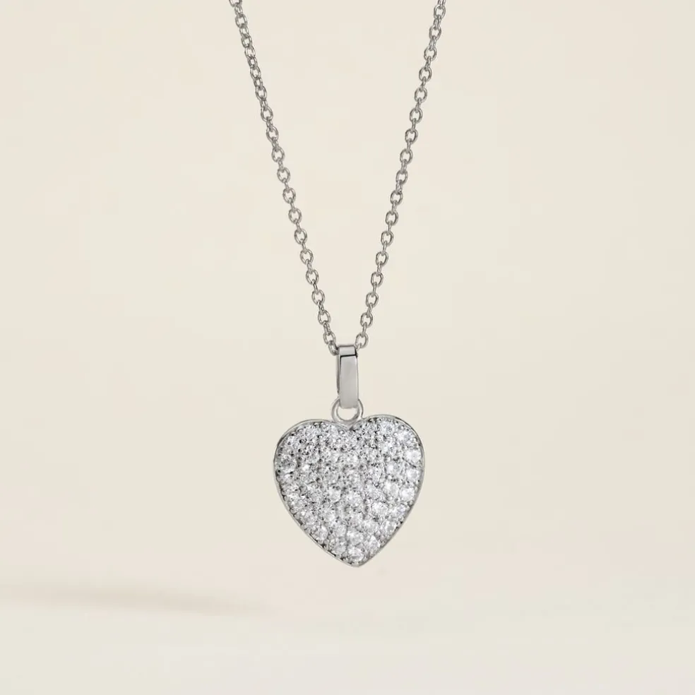 Pendentif Amelot Argent Blanc Oxyde De Zirconium