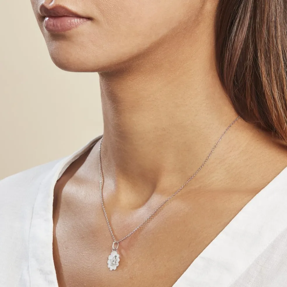 Pendentif Ange Nuage Or Blanc