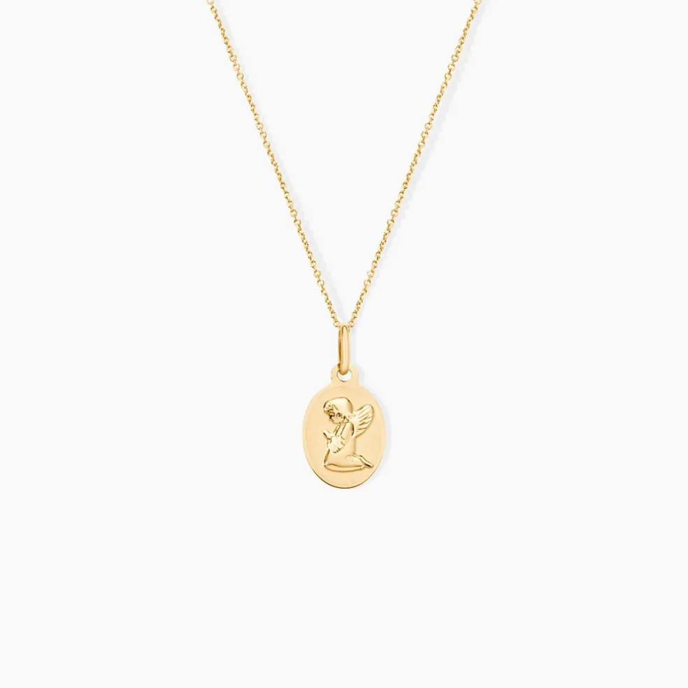 Pendentif Ange Ovale Or Jaune