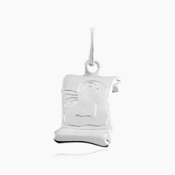 Pendentif Ange Parchemin Or Blanc