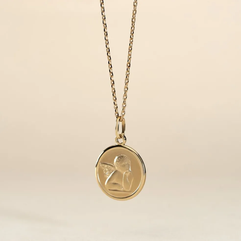 Pendentif Ange Rond Or Jaune