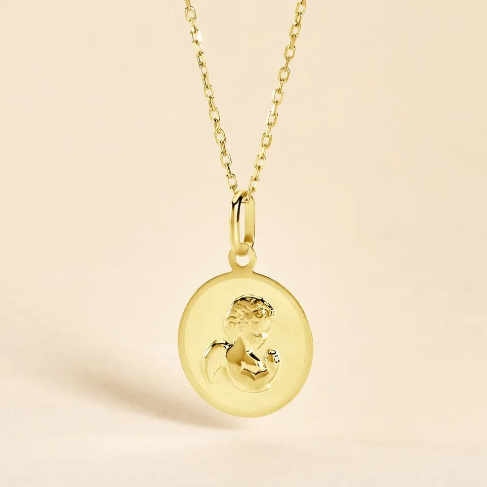 Pendentif Ange Rond Or Jaune