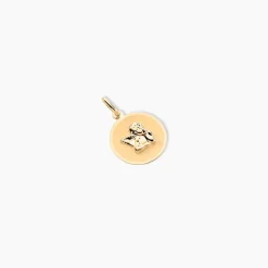 Pendentif Ange Rond Satine Or Jaune