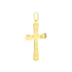 Pendentif Benny Croix Ciselee Or Jaune