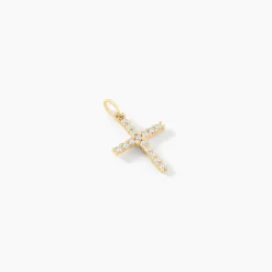 Pendentif Canice Croix Or Jaune Oxyde De Zirconium