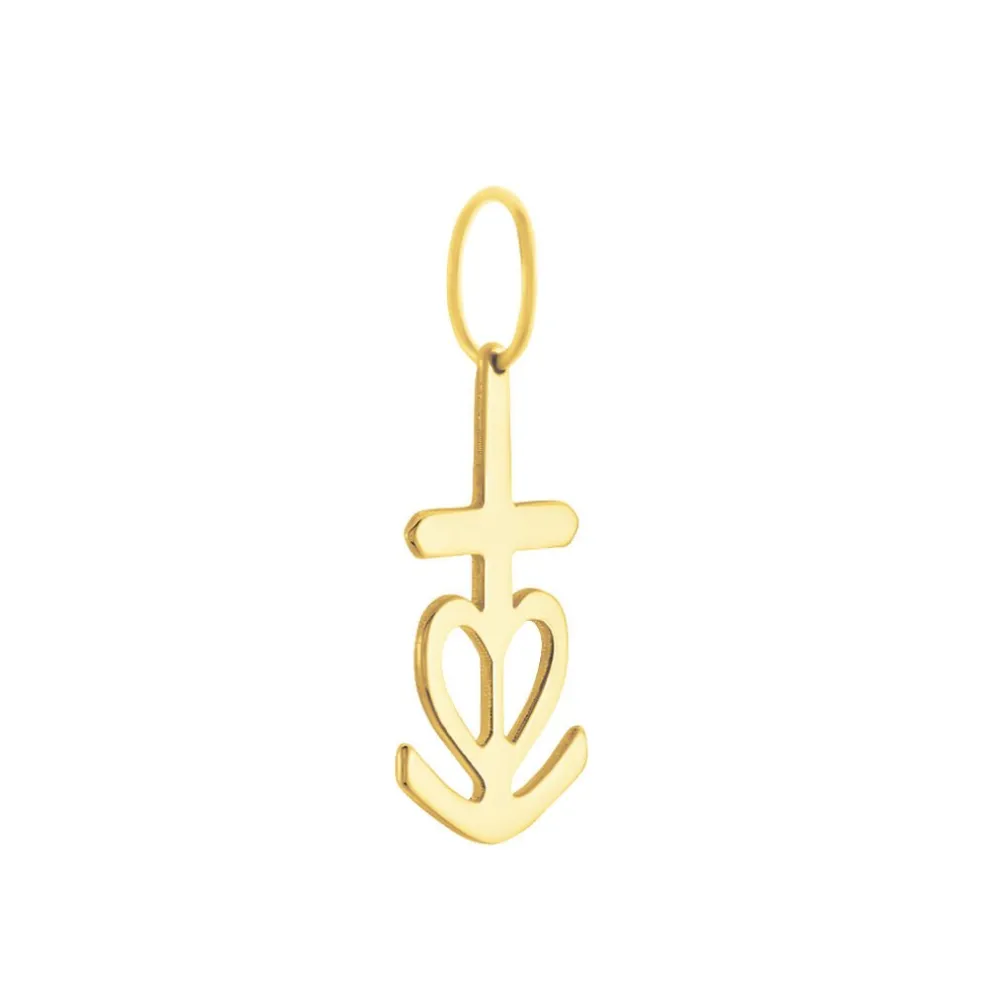 Pendentif Cobeia Croix De Camargue Or Jaune