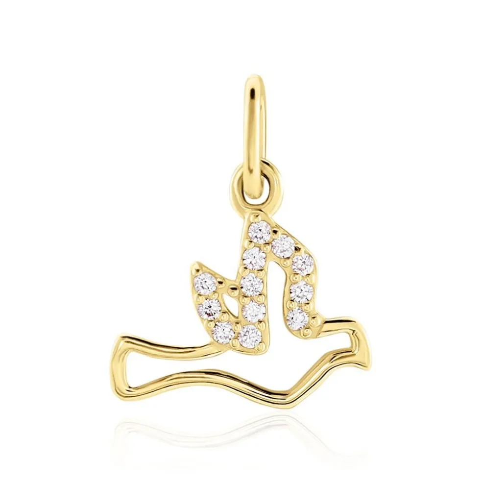 Pendentif Columnia Or Jaune Oxyde De Zirconium