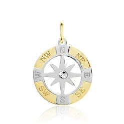 Pendentif Demyan Or Bicolore Oxyde De Zirconium
